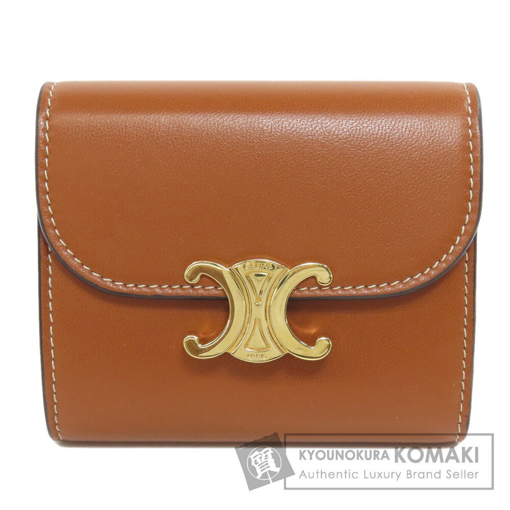 Celine Triomphe Bifold Wallet Calfskin Leather